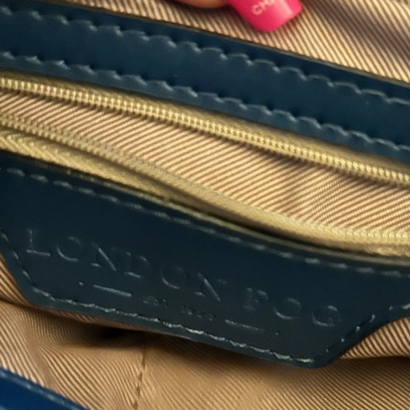 London Fog Blue Satchel Purse w/Scarf EUC PURSE-SALE was $60 p1 - Picture 6 of 8